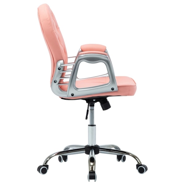 vidaXL Kontorsstol snurrbar rosa konstläder Rosa