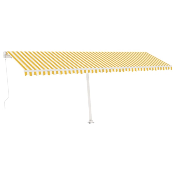 vidaXL Fristående markis manuellt infällbar 600x350 cm gul/vit Gul