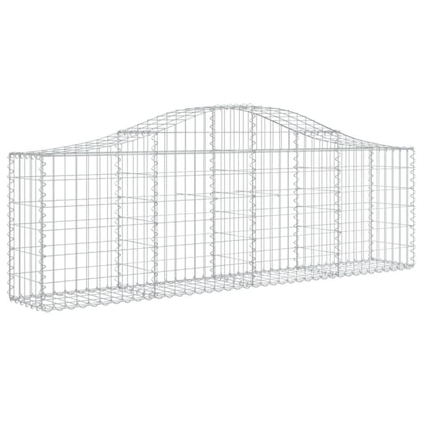 vidaXL Gabioner bågformade 18 st 200x30x60/80 cm galvaniserat järn Silver