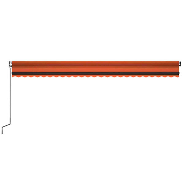 vidaXL Markis automatiskt infällbar 600x350 cm orange och brun Flerfärgsdesign
