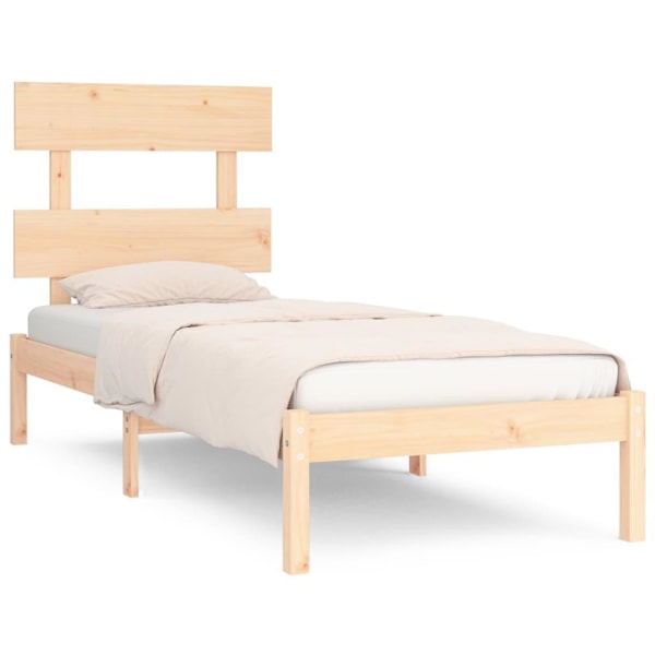 vidaXL Sängram massivt trä 90x200 cm Brun