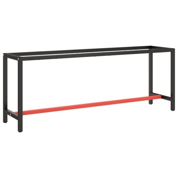 vidaXL Ram för arbetsbänk svart och matt röd 210x50x79 cm metall Svart