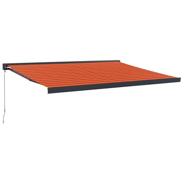 vidaXL Markis infällbar orange och brun 4x3 m tyg&aluminium Flerfärgsdesign