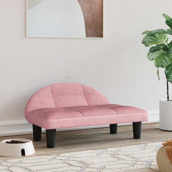 vidaXL Hundbädd rosa 70x52x30 cm sammet Rosa