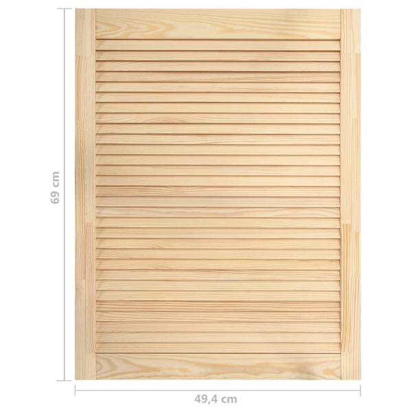 vidaXL Skåplucka lamelldesign 69x49,4 cm massiv furu Brun