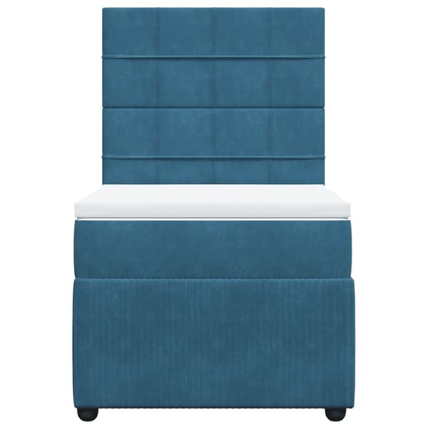 vidaXL Ramsäng med madrass mörkblå 90x190 cm sammet Blå