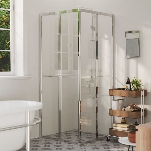 vidaXL Duschvägg ESG 80x80x180 cm Silver