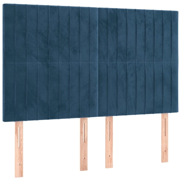 vidaXL Ramsäng med madrass mörkblå 140x200 cm sammet Blå