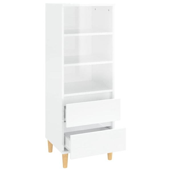 vidaXL Högskåp vit högglans 40x36x110 cm konstruerat trä Vit