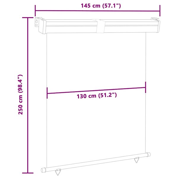 vidaXL Balkongmarkis 145x250 cm röd Röd