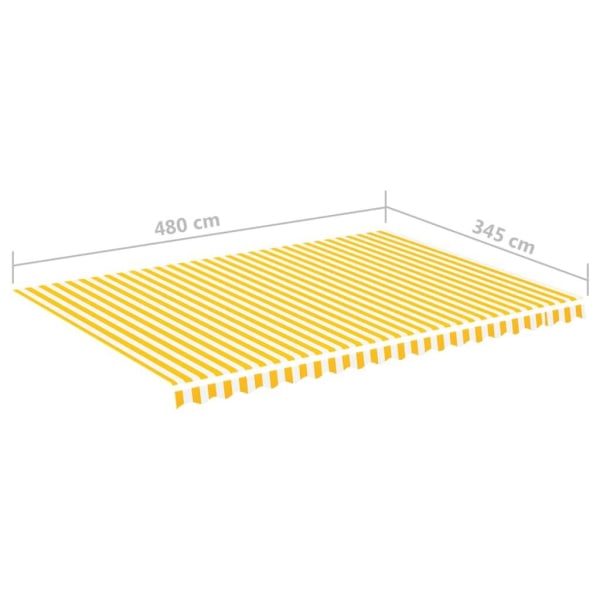 vidaXL Markisväv gul och vit 5x3,5 m Gul