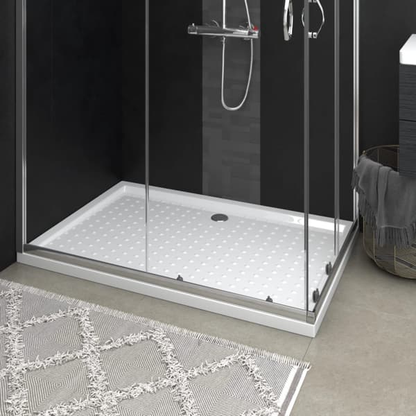 vidaXL Duschkar med prickar vit 80x120x4 cm ABS Vit