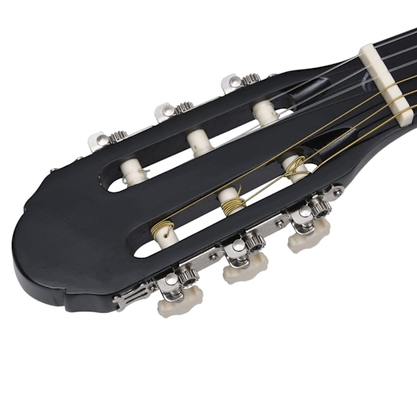 vidaXL Gitarr för nybörjare klassisk svart 4/4 39" amerikansk lind Svart