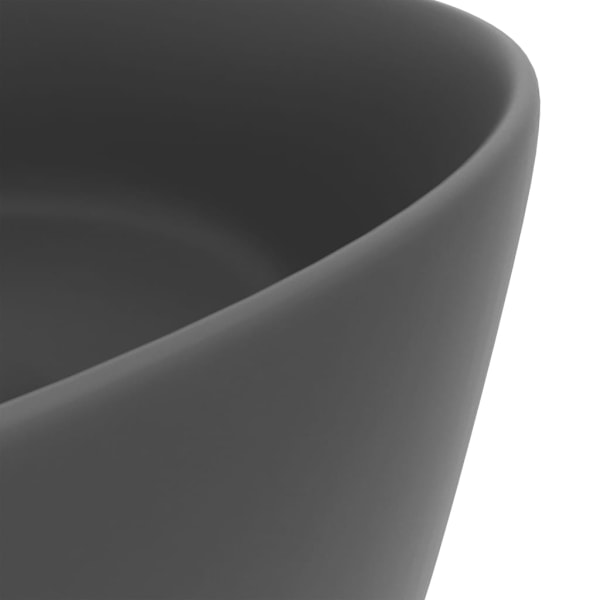 vidaXL Lyxigt runt handfat matt mörkgrå 40x15 cm keramik grå