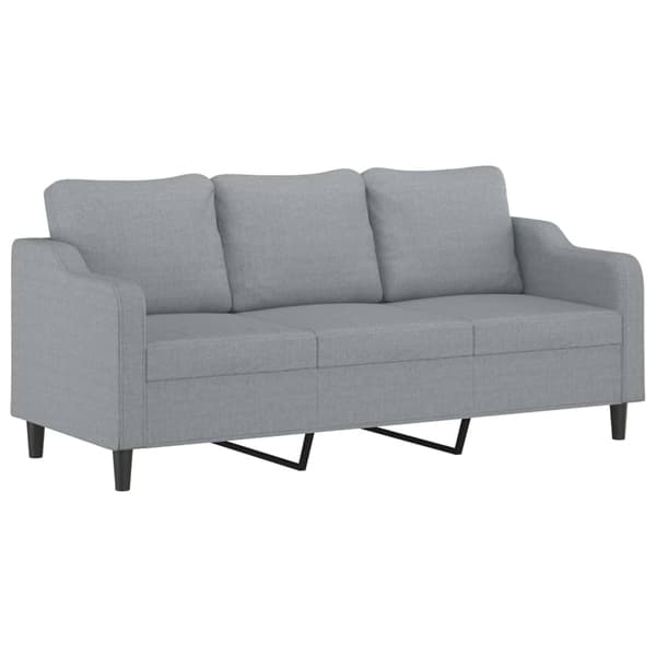 vidaXL Soffgrupp med kuddar 4 delar ljusgrå tyg Grå