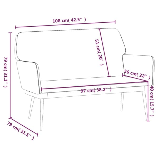 vidaXL Bänk mörkgrå 108x79x79 cm sammet Grå