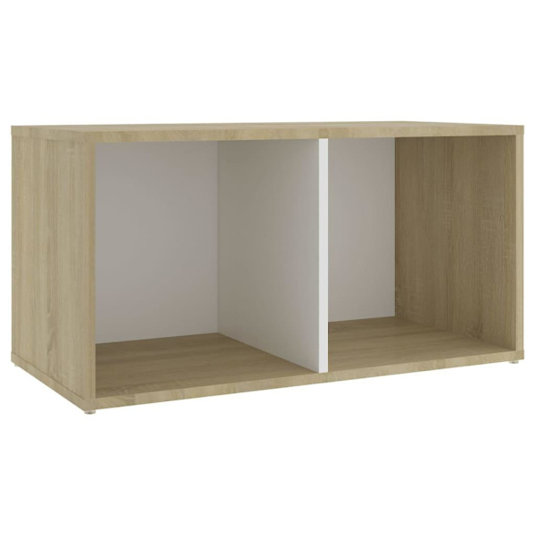 vidaXL TV-skåp 2 st vit och sonoma-ek 72x35x36,5 cm konstruerat trä Vit