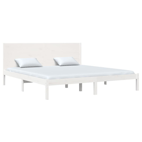 vidaXL Sängram vit massiv furu 200x200 cm Vit