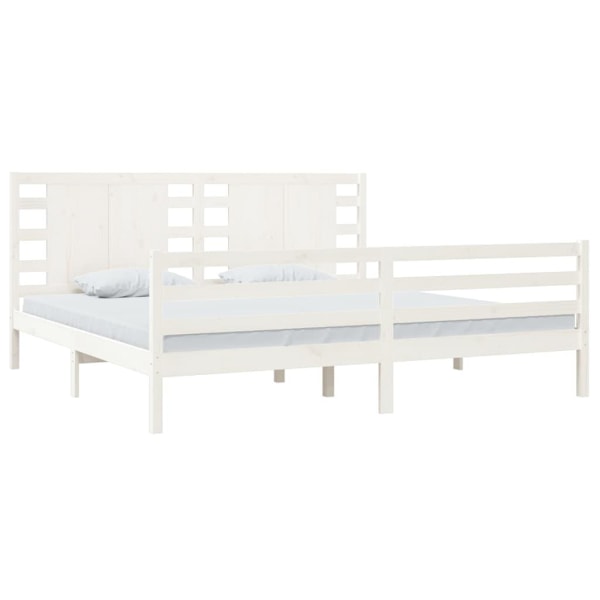 vidaXL Sängram vit massiv furu 200x200 cm Vit
