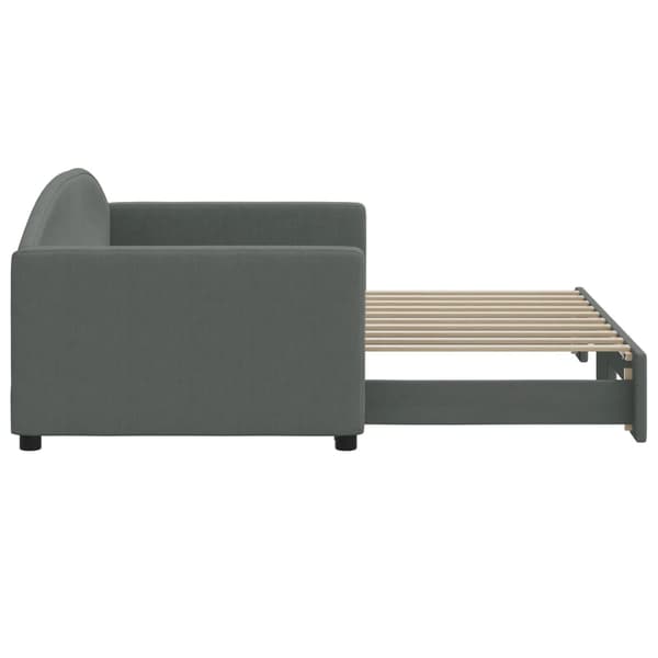 vidaXL Dagbädd utdragbar mörkgrå 90x190 cm tyg Grå