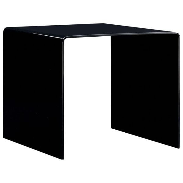 vidaXL Soffbord svart 50x50x45 cm härdat glas Svart