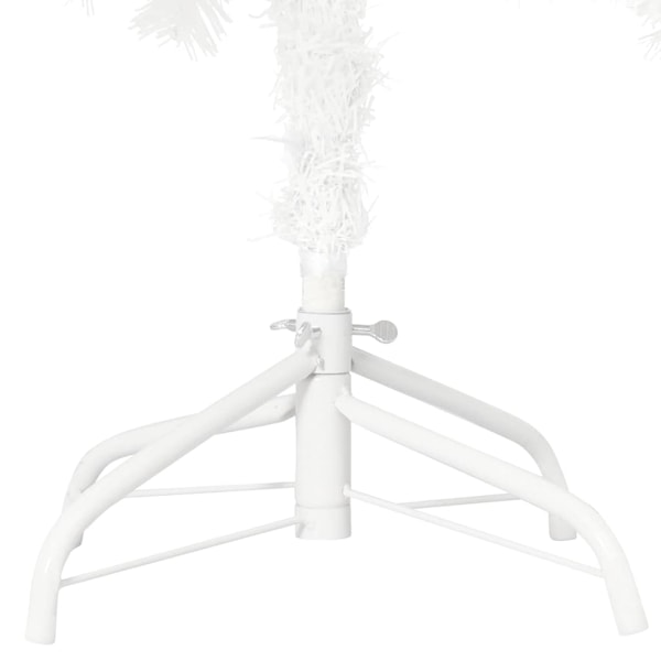 vidaXL Belyst plastgran med kulor vit 120 cm Vit