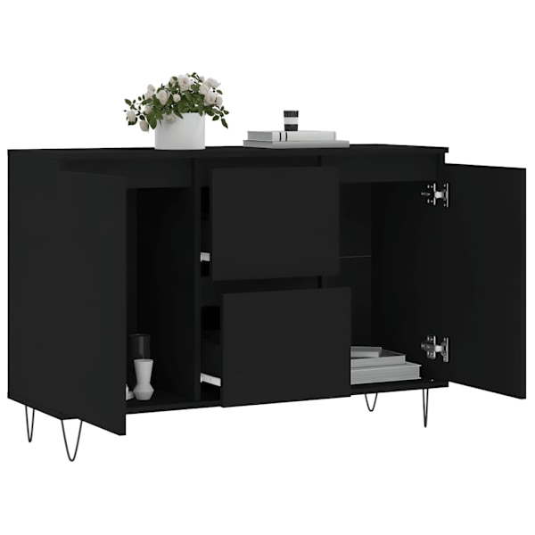 vidaXL Skänk svart 104x35x70 cm konstruerat trä Svart