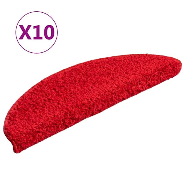 vidaXL Trappstegsmattor 10 st 56x17x3 cm röd Röd