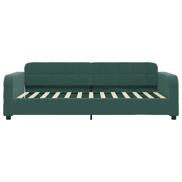 vidaXL Dagbädd utdragbar mörkgrön 90x200 cm sammet Grön