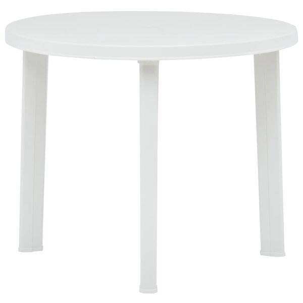 vidaXL Trädgårdsbord vit 89 cm plast Vit