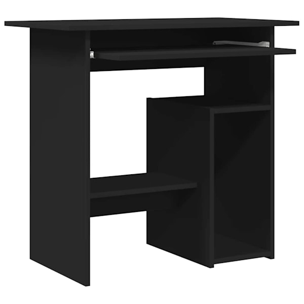 vidaXL Skrivbord svart 80x45x74 cm konstruerat trä Svart