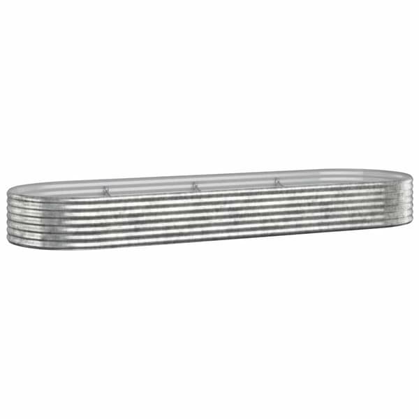 vidaXL Odlingslåda galvaniserat stål 322x100x36 cm silver Silver