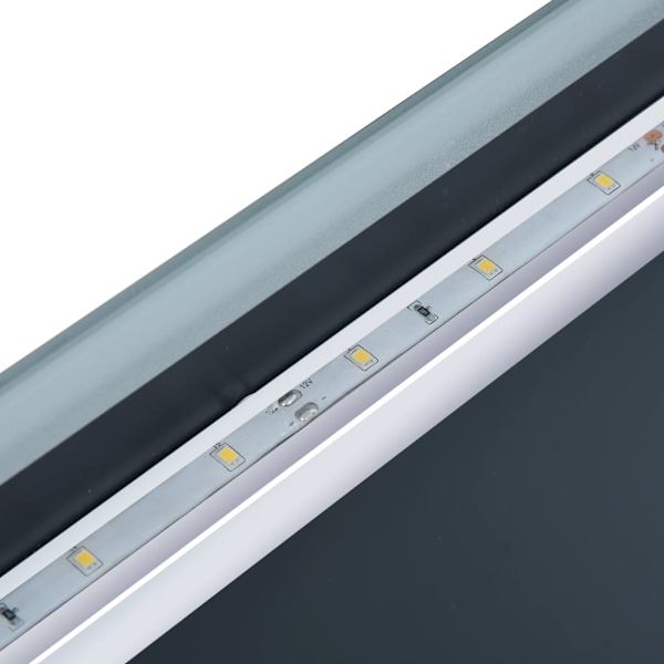 vidaXL Badrumsspegel LED med touch-sensor och tidsdisplay 100x60 cm Silver