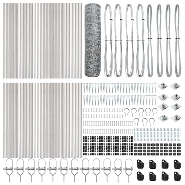 vidaXL Utomhus hexagonal stängsel med stolpe 100 x 0,5 m Silver Mesh Silver