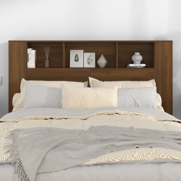 vidaXL Sänggavel med förvaring brun ek 160x18,5x104,5 cm Brun