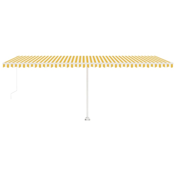 vidaXL Fristående markis manuellt infällbar 600x350 cm gul/vit Gul