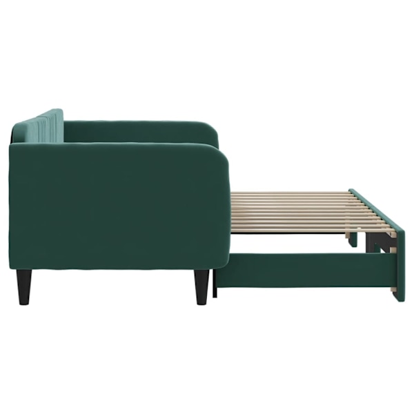 vidaXL Dagbädd utdragbar mörkgrön 90x200 cm sammet Grön