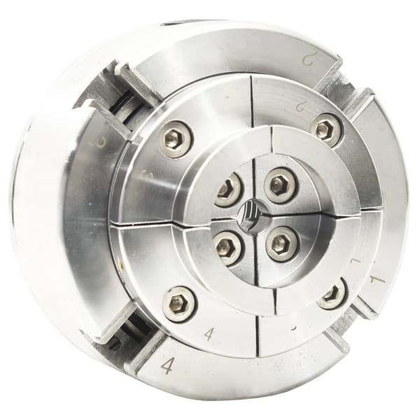vidaXL 4-backs svarvchuck med M33-koppling stål silver 96 mm