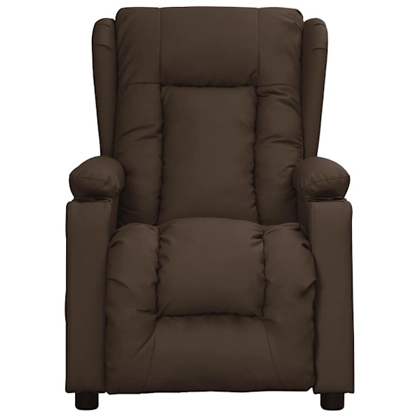 vidaXL Massagefåtölj med uppresningshjälp brun konstläder Brun