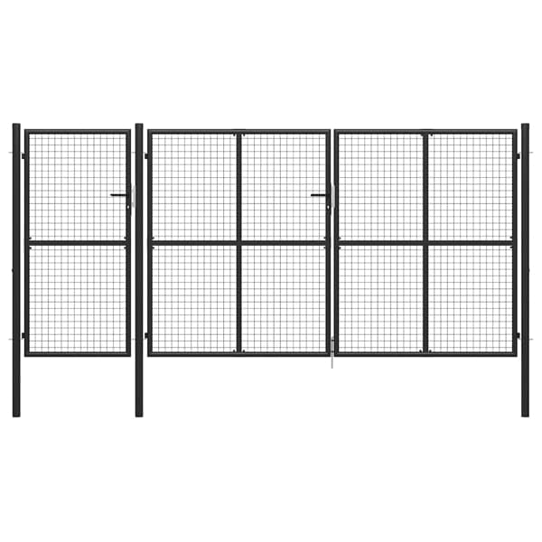 vidaXL Trädgårdsgrind stål 400x150 cm antracit Antracit