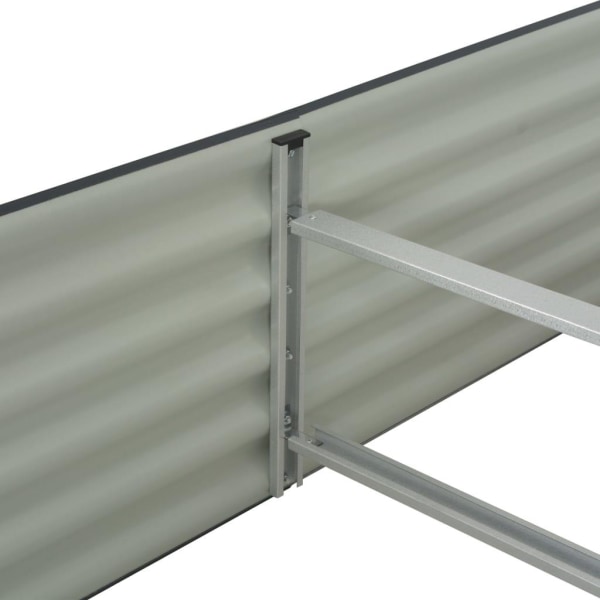 vidaXL Odlingslåda upphöjd galvaniserat stål 400x80x44 cm grå grå