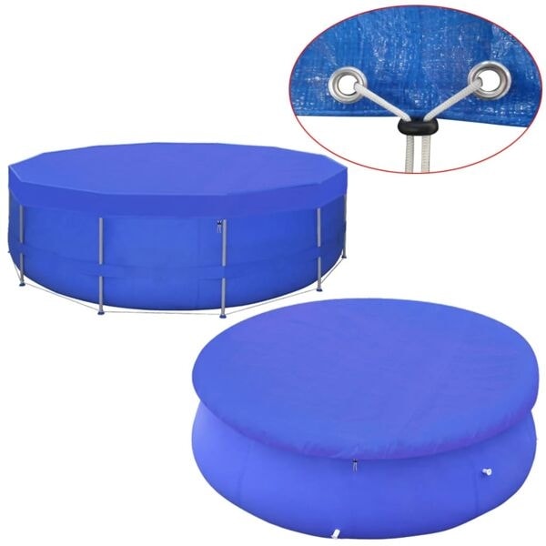 vidaXL Poolöverdrag PE runt 460 cm 90 g/m² Blå