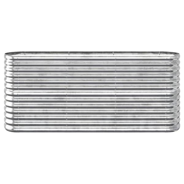 vidaXL Odlingslåda pulverlackerat stål 152x40x68 cm silver Silver
