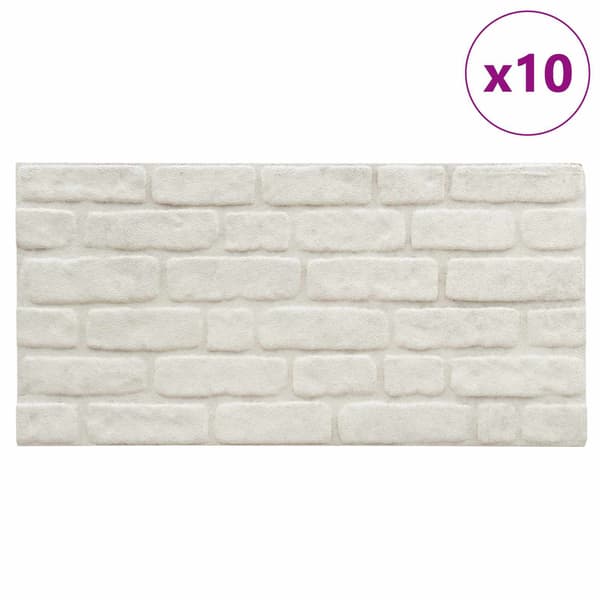vidaXL Väggpaneler 10 pcs Vit 100 x 50 cm EPS Skum Vit