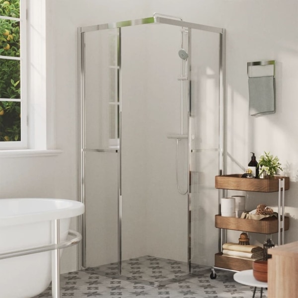 vidaXL Duschvägg ESG 80x80x180 cm Silver