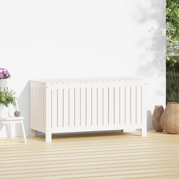 vidaXL Dynbox svart 115x49x60 cm massiv furu Vit