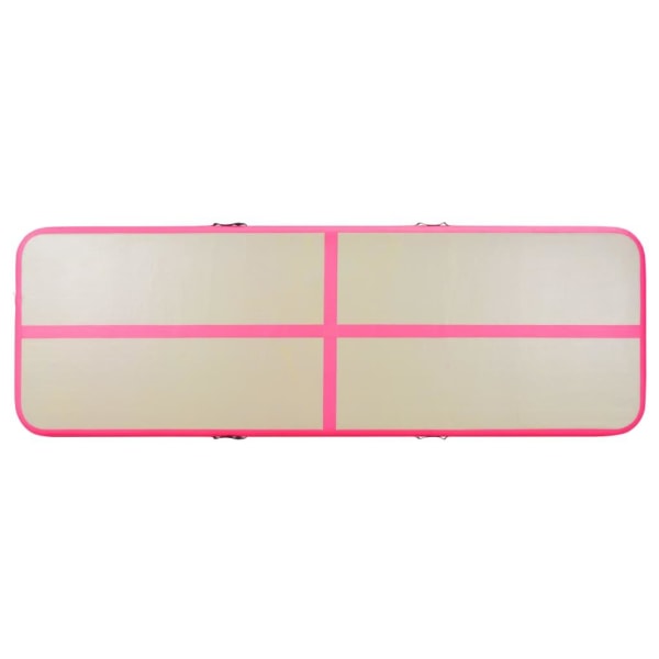 vidaXL Uppblåsbar gymnastikmatta med pump 500x100x10 cm PVC rosa Rosa