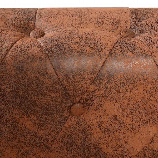 vidaXL 6-sitsig Chesterfield hörnsoffa konstläder brun Brun