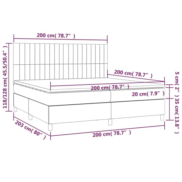 vidaXL Ramsäng med madrass mörkgrön 200x200 cm sammet Grön