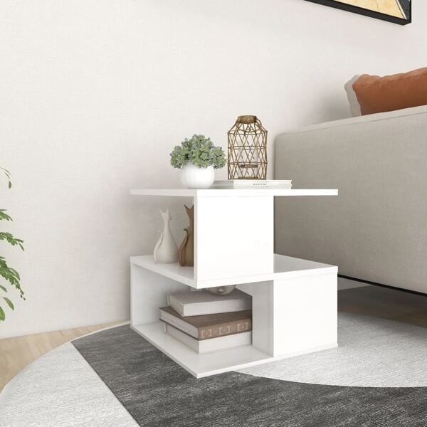 vidaXL Sidobord vit 40x40x40 cm konstruerat trä Vit